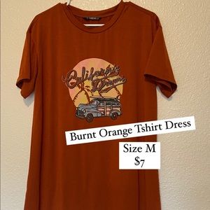 Burnt Orange T-shirt Dress